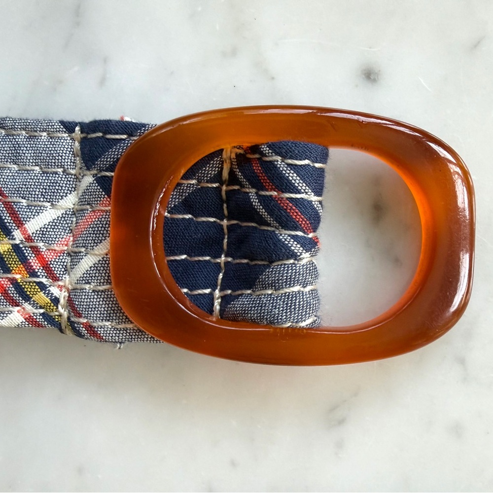 J Crew set of 2 fabric belts, plaid & polka dots, adjustable, S/M - Picture 9 of 10